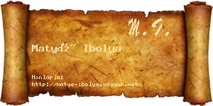Matyé Ibolya névjegykártya